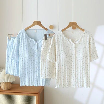 Ownkoti Pastoral Floral Cotton Jacquard Pajama Set - image 3