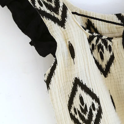 Ownkoti Boho Cotton Gauze Flutter Sleeve Pajama Set - image 6