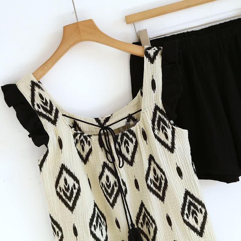 Ownkoti Boho Cotton Gauze Flutter Sleeve Pajama Set - image 3