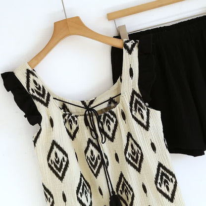 Ownkoti Boho Cotton Gauze Flutter Sleeve Pajama Set - image 3