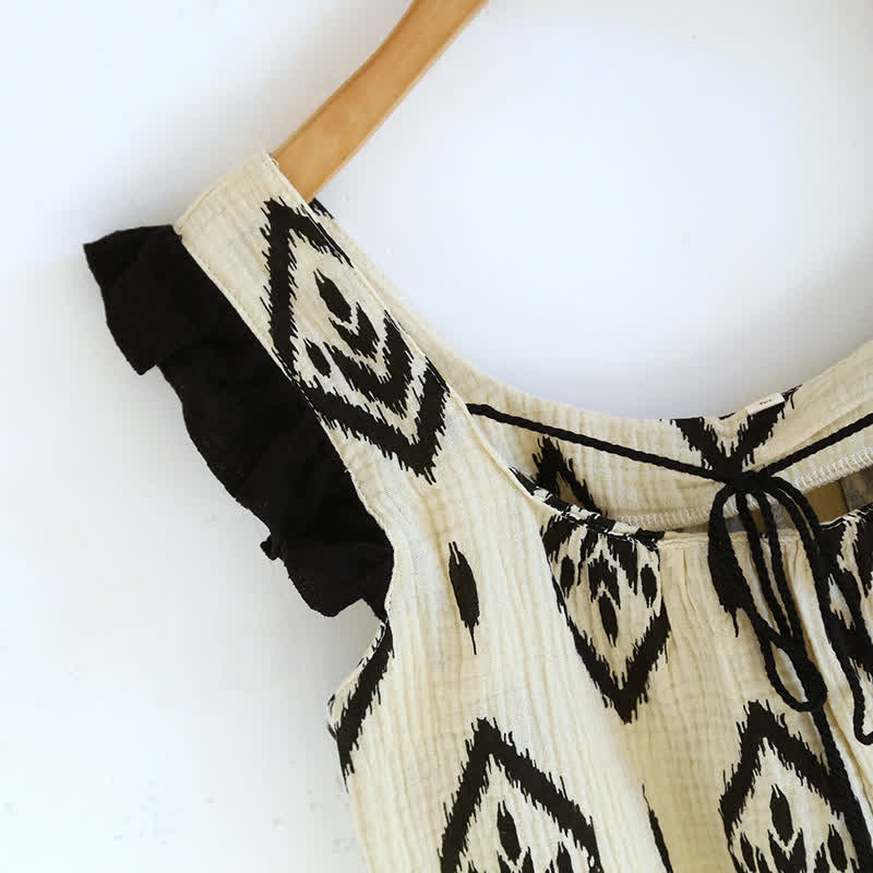 Ownkoti Boho Cotton Gauze Flutter Sleeve Pajama Set - image 5