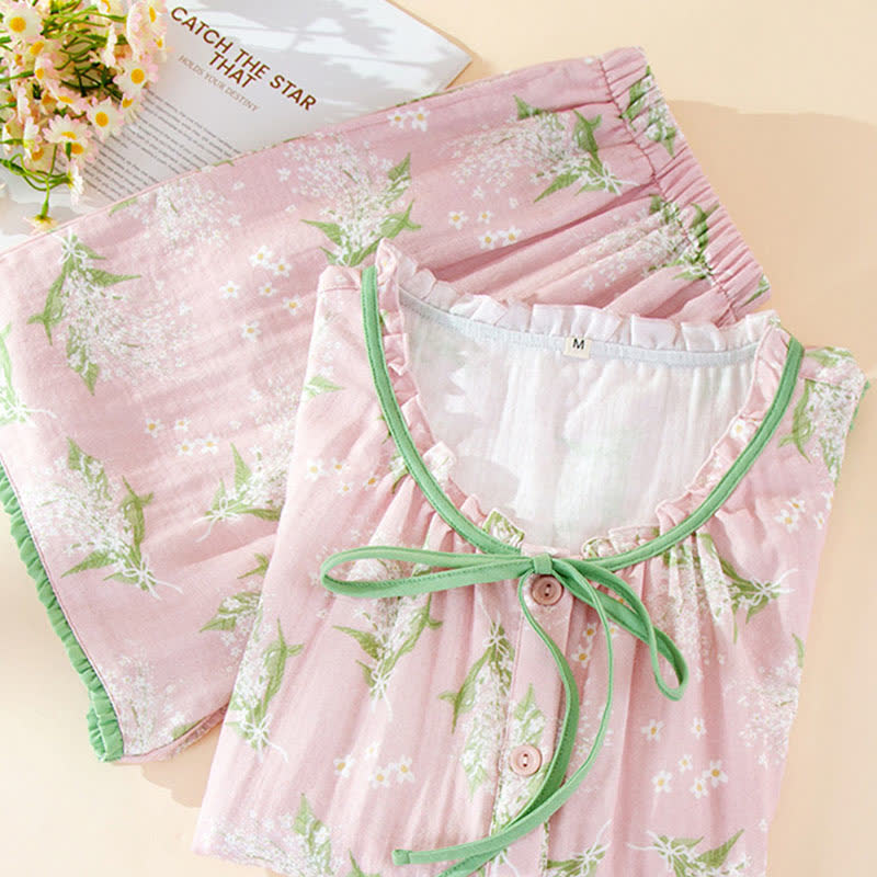 Ownkoti Baby's Breath Cotton Gauze Sleeveless Pajama Set - image 4