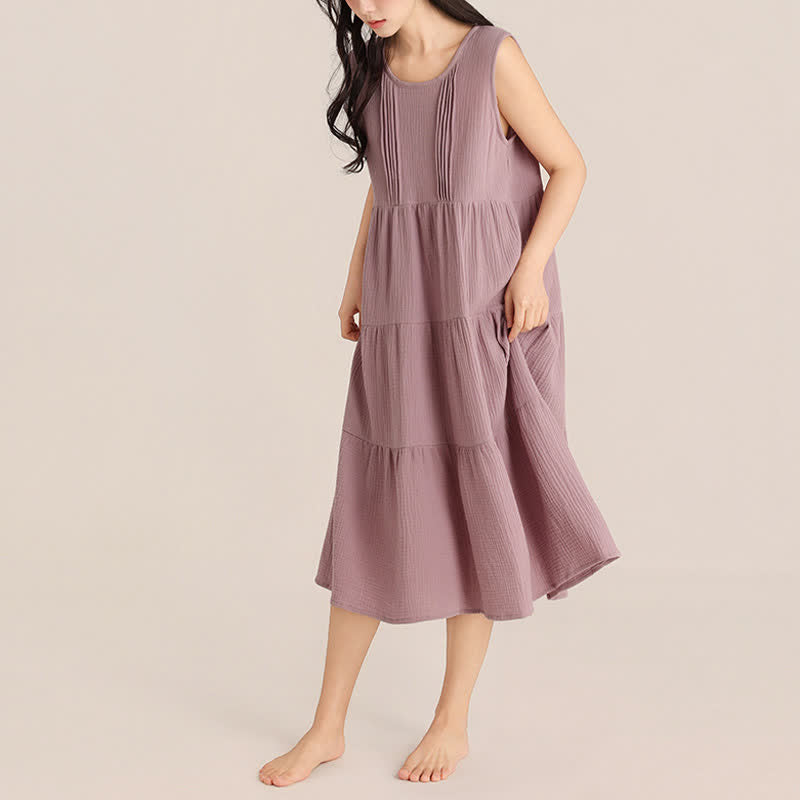 Ownkoti Minimalist Cotton Double Gauze Sleeveless Nightgown - image 2