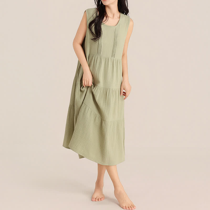 Ownkoti Minimalist Cotton Double Gauze Sleeveless Nightgown - image 7