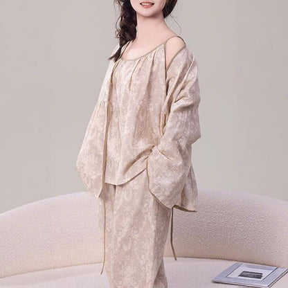 Ownkoti Botanical Print Cotton Loungewear Set(3PCS) - image 6