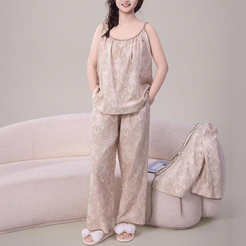 Ownkoti Botanical Print Cotton Loungewear Set(3PCS) - image 5