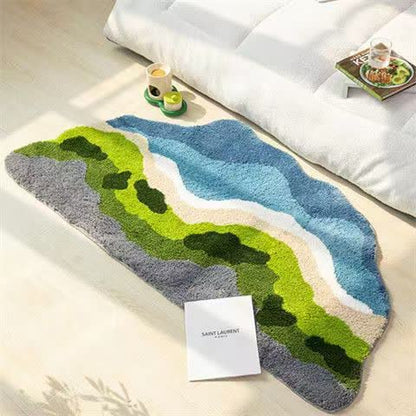 Ownkoti Artistic Wave Irregular Flocked Rug - 31"W x 63"L - image 0