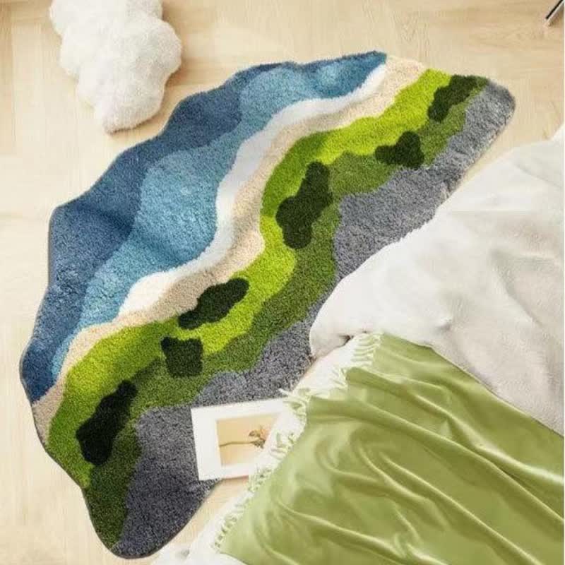 Ownkoti Artistic Wave Irregular Flocked Rug - image 1