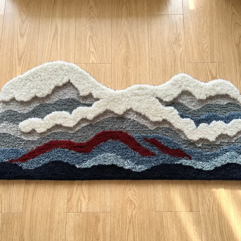 Ownkoti Abstract Wave Shaped Flocked Rug - image 9