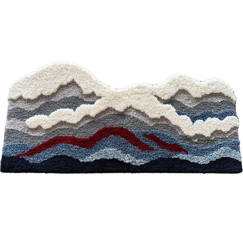 Ownkoti Abstract Wave Shaped Flocked Rug - image 10