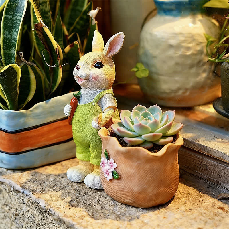 bunny succulent planter Ownkoti Resin Bunny Garden Succulent Planter Pot