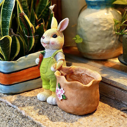 Ownkoti Resin Bunny Garden Succulent Planter Pot - Male Yellow Rabbit - 2PCS - 8"H - image 11