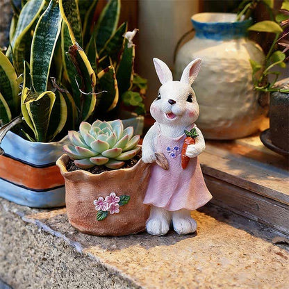 bunny succulent planter Ownkoti Resin Bunny Garden Succulent Planter Pot