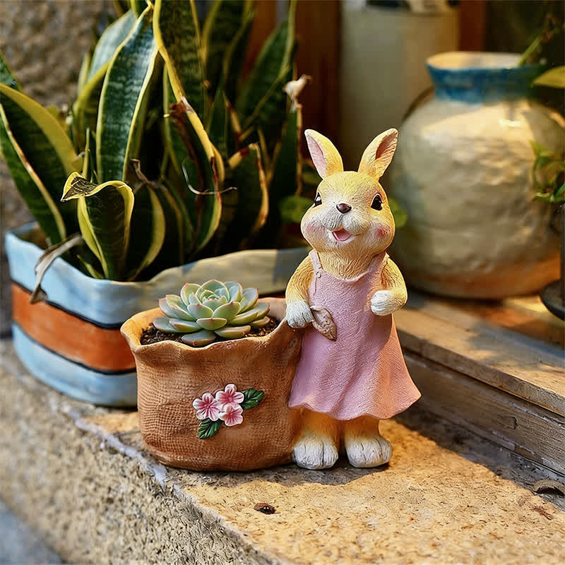 Ownkoti Resin Bunny Garden Succulent Planter Pot – ownkoti
