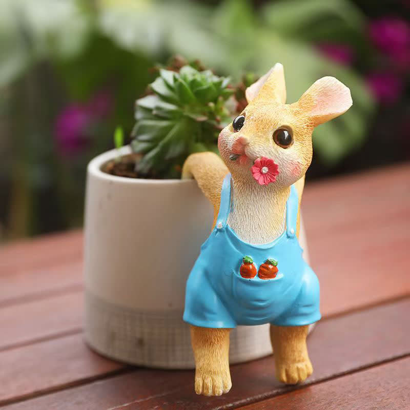 Ownkoti Whimsical Resin Bunny Pot Climbers Set - image 7