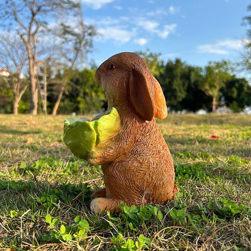Ownkoti Resin Rabbit Bird Garden Feeder Statue - image 2
