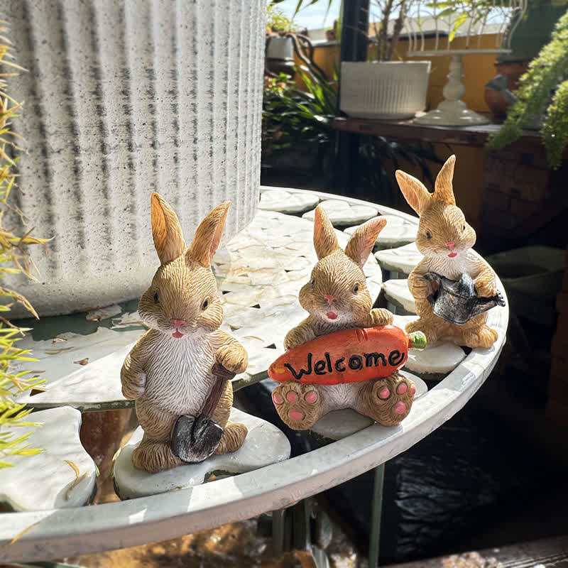 Ownkoti 3PCS Miniature Gardening Bunny Figurines - image 3