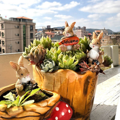 Ownkoti 3PCS Miniature Gardening Bunny Figurines - image 2