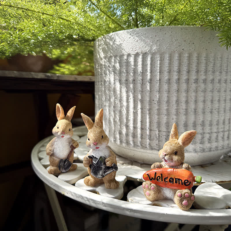 Ownkoti 3PCS Miniature Gardening Bunny Figurines - image 5