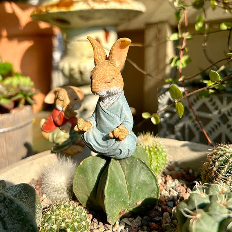Ownkoti 3PCS Miniature Rabbit Resin Garden Sculptures - image 4