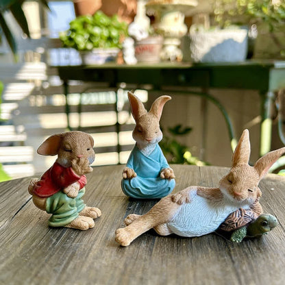 Ownkoti 3PCS Miniature Rabbit Resin Garden Sculptures - image 1