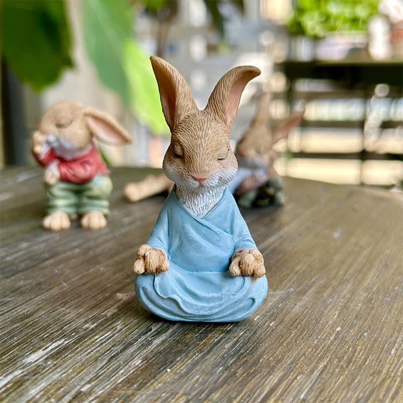 Ownkoti 3PCS Miniature Rabbit Resin Garden Sculptures - image 6