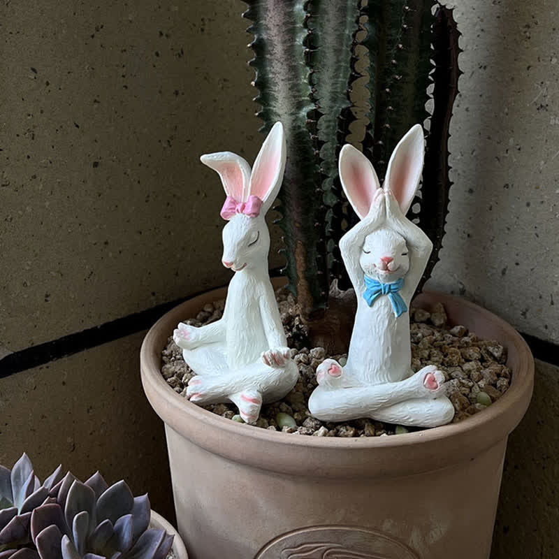 Ownkoti Resin Yoga Rabbit Garden Sculptures Set - image 5