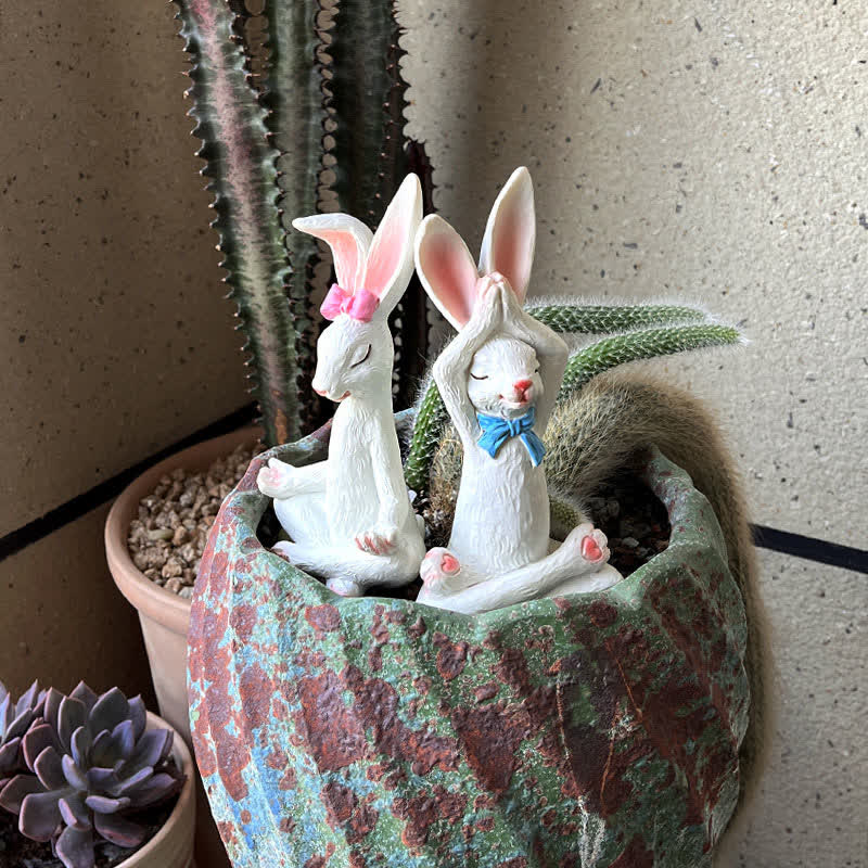 Ownkoti Resin Yoga Rabbit Garden Sculptures Set - image 4