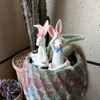 Ownkoti Resin Yoga Rabbit Garden Sculptures Set - image 4