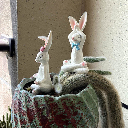 Ownkoti Resin Yoga Rabbit Garden Sculptures Set - image 6