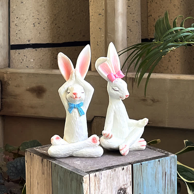 Ownkoti Resin Yoga Rabbit Garden Sculptures Set - image 2