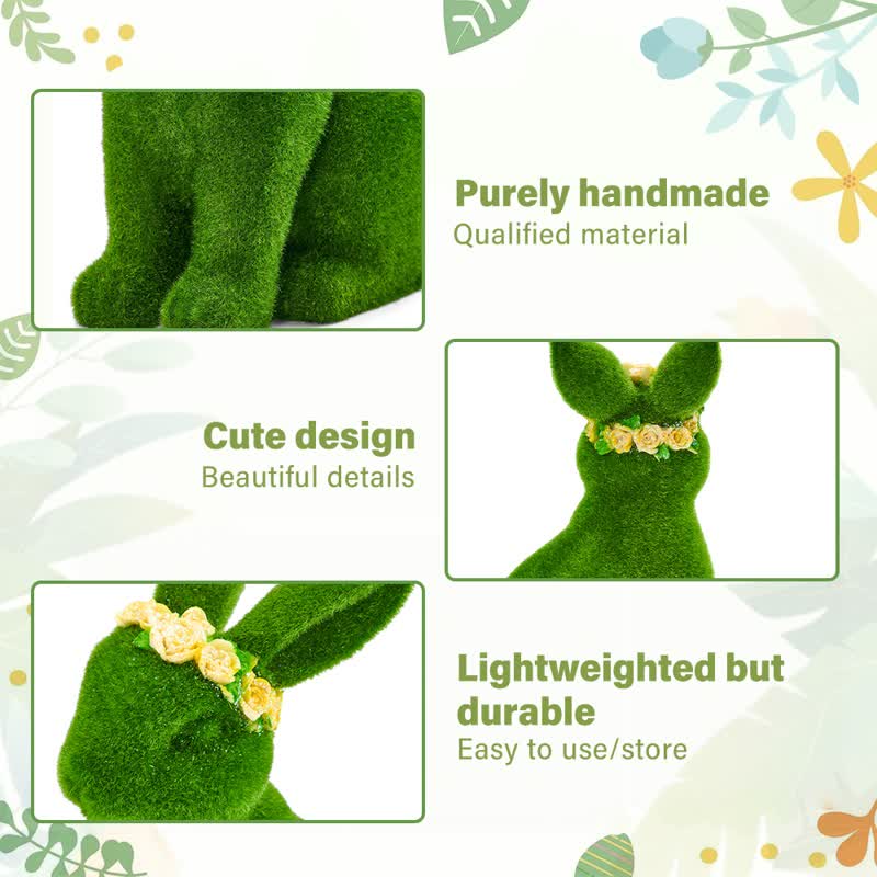 Ownkoti Rabbit Figurine with Green Flower Crown - image 16