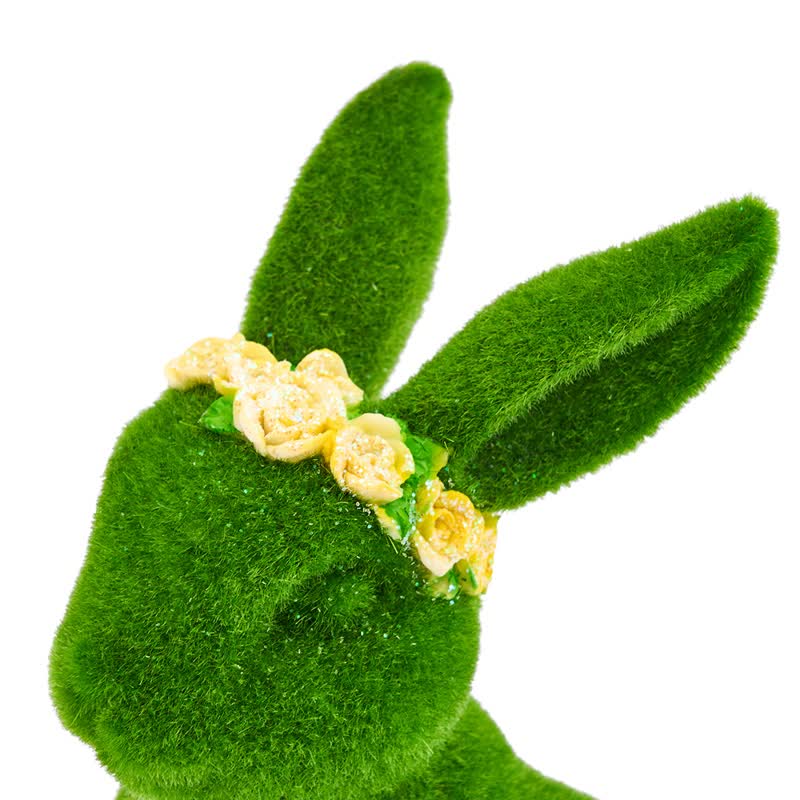 Ownkoti Rabbit Figurine with Green Flower Crown - image 21