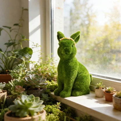 Ownkoti Rabbit Figurine with Green Flower Crown - image 12