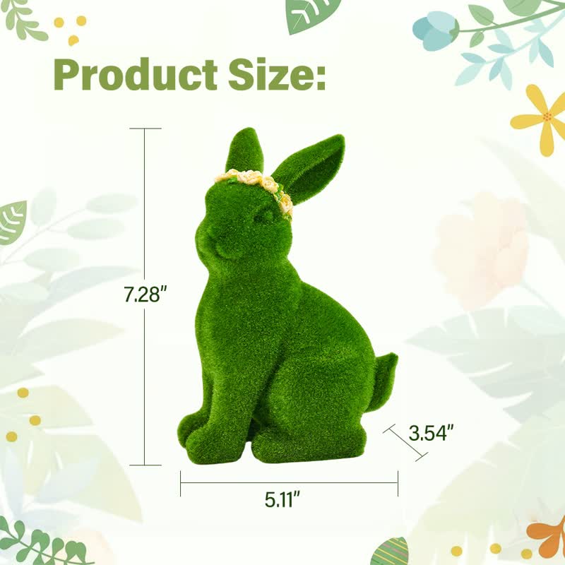 Ownkoti Rabbit Figurine with Green Flower Crown - image 15