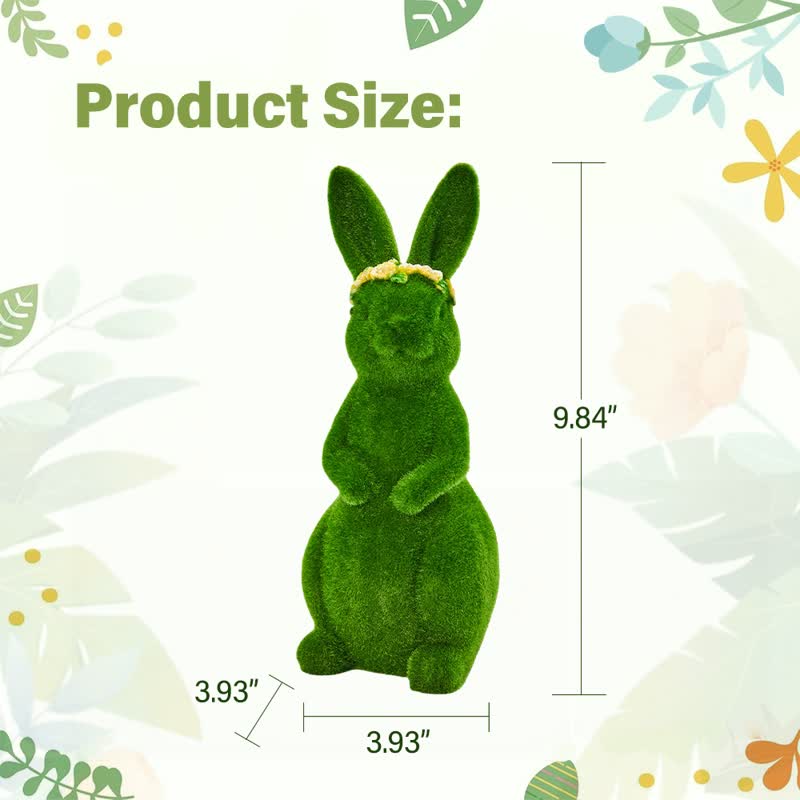 Ownkoti Rabbit Figurine with Green Flower Crown - image 8