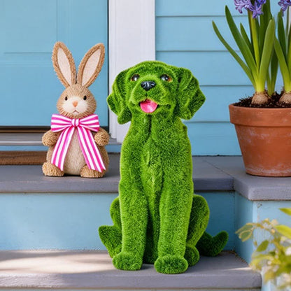 Ownkoti Green Flocked Dog Garden Figurine - image 4