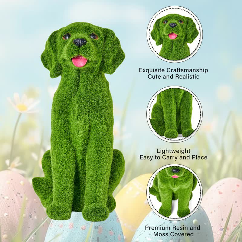 Ownkoti Green Flocked Dog Garden Figurine - image 9