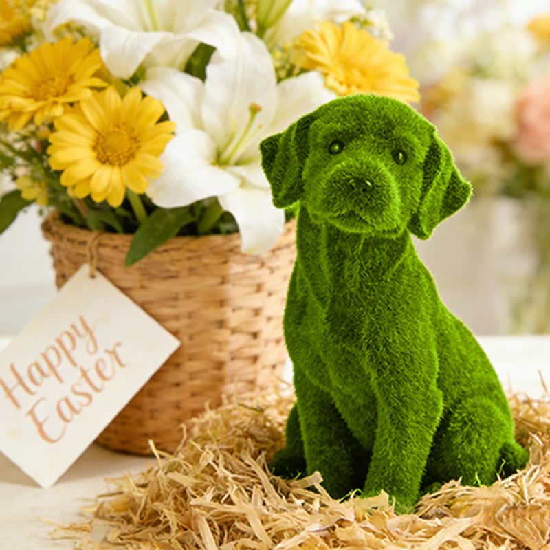 Ownkoti Green Flocked Dog Garden Figurine - image 17
