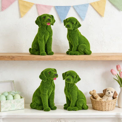 Ownkoti Green Flocked Dog Garden Figurine - image 1
