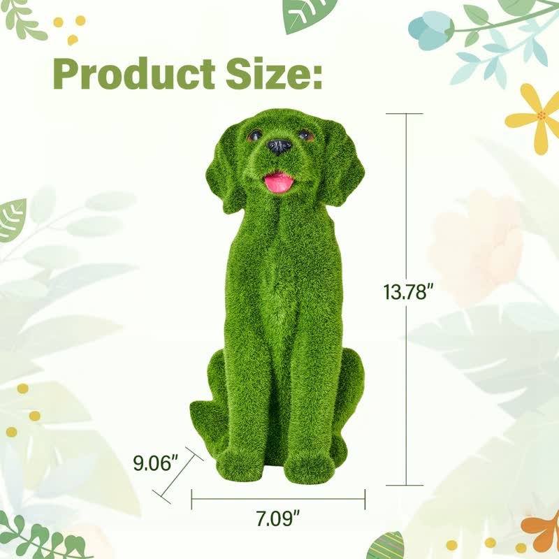 Ownkoti Green Flocked Dog Garden Figurine - image 8