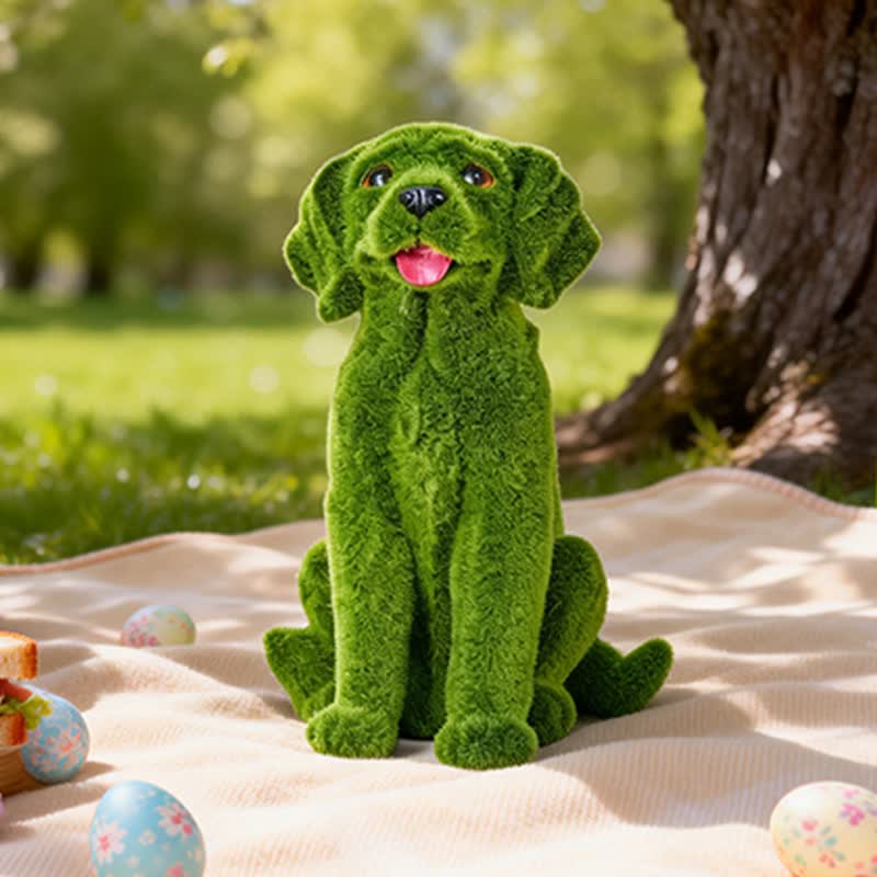Ownkoti Green Flocked Dog Garden Figurine - image 6