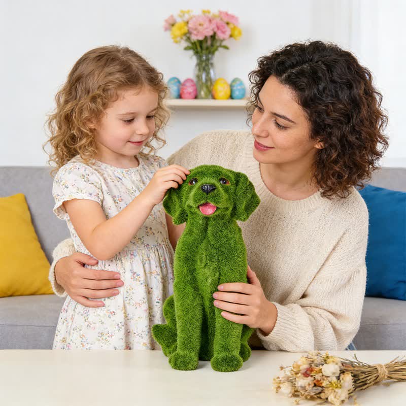 Ownkoti Green Flocked Dog Garden Figurine - image 7