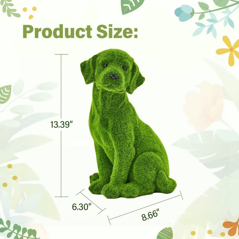 Ownkoti Green Flocked Dog Garden Figurine - image 21