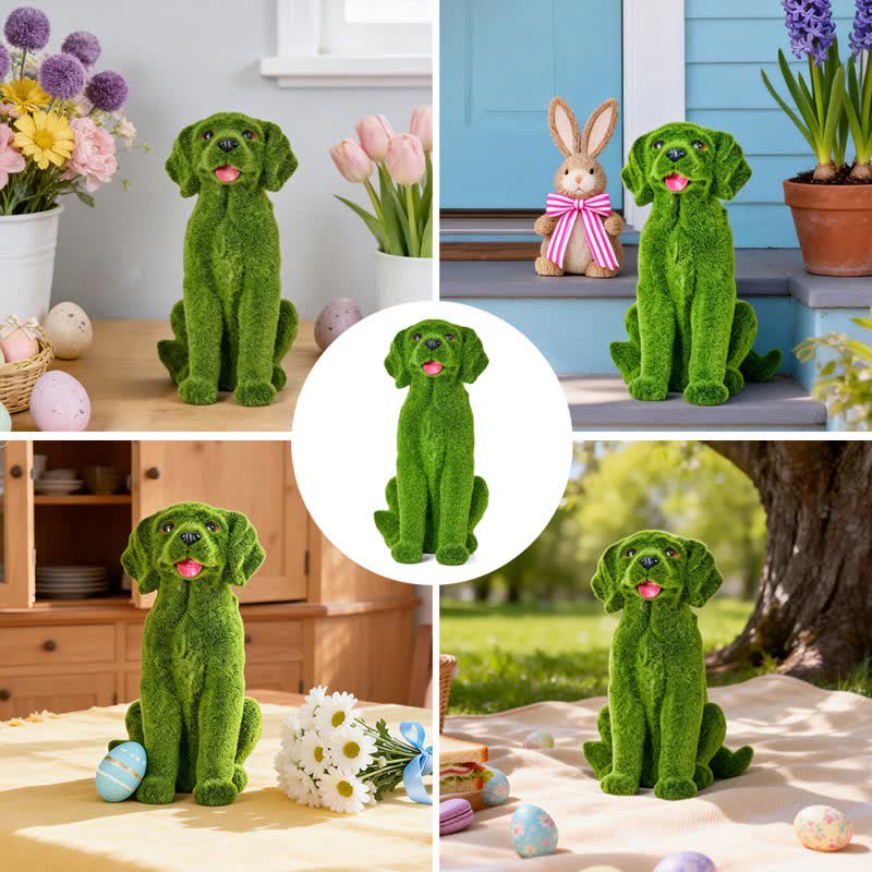 Ownkoti Green Flocked Dog Garden Figurine - image 11
