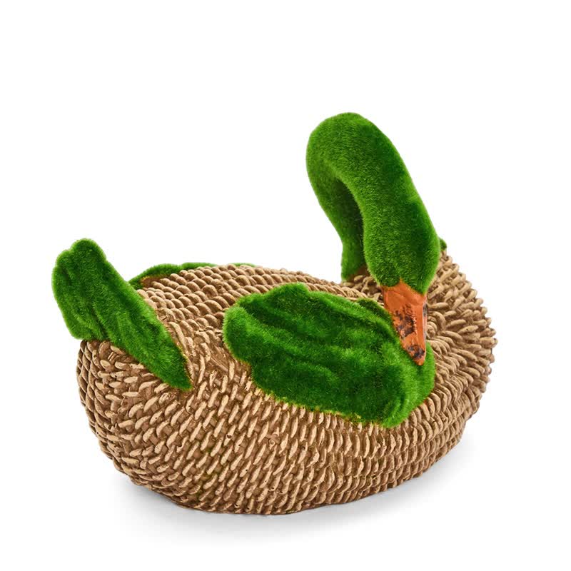 Ownkoti Faux Rattan Flocked Duck Garden Figurine - image 25