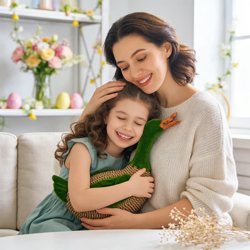 Ownkoti Faux Rattan Flocked Duck Garden Figurine - image 10