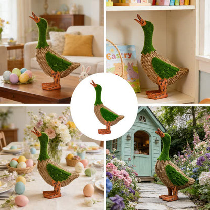 Ownkoti Faux Rattan Flocked Duck Garden Figurine - image 13