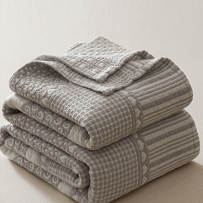 Ownkoti Patchwork Style Heart Cotton Gauze Quilt Blanket - image 5