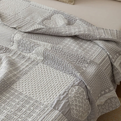 Ownkoti Patchwork Style Heart Cotton Gauze Quilt Blanket - image 6